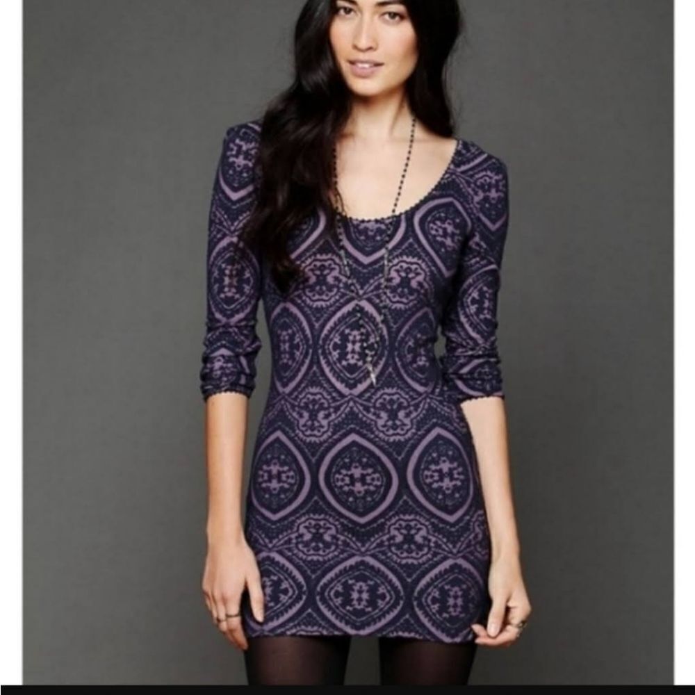 Free People Bodycon Textured Mini Dress Size Medium